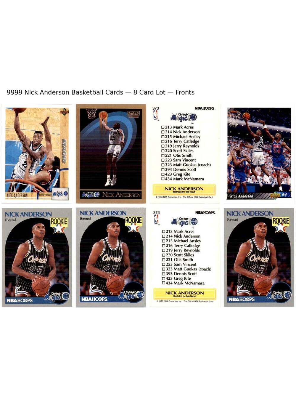 9500 Nick Anderson Basketball Cards 8 Card Lot